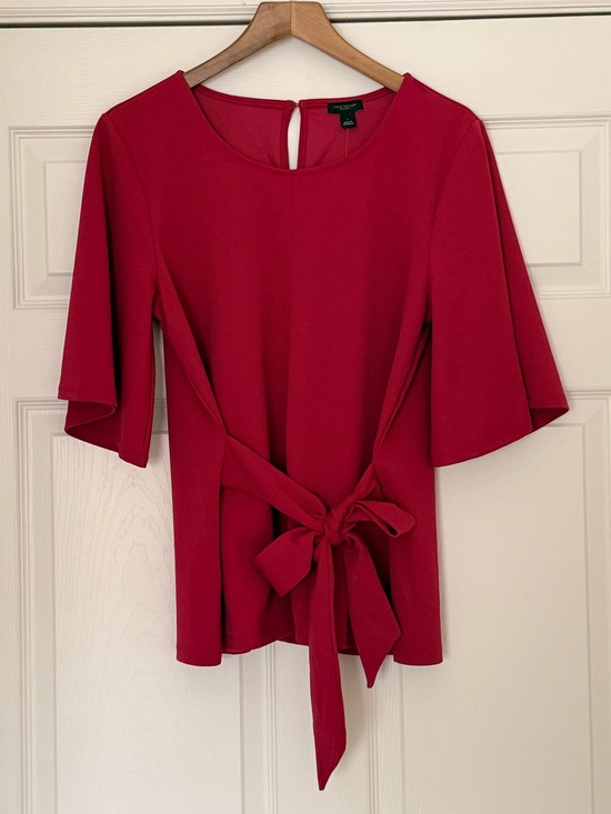 Ann Taylor Factory Tops - Ann Taylor Factory Tie-Waist Flutter Sleeve Blouse